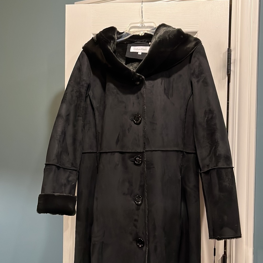 Calvin Klein black long coat, size M, NWT. - Picture 4 of 13